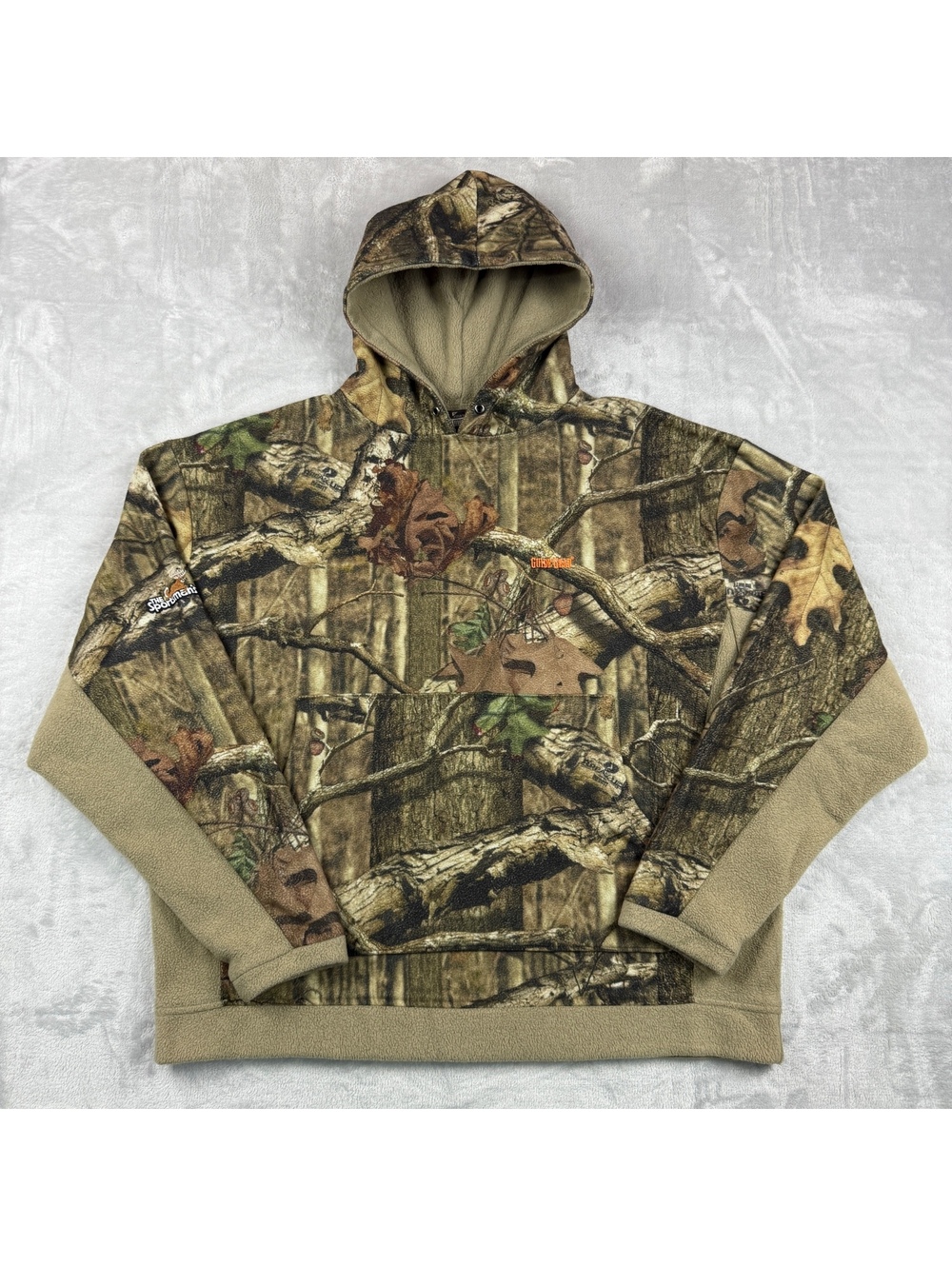 VTG Guide Gear Camouflage Fleece Pullover Hoodie MenXL Hunting Outdoor Layer Y2K